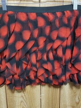 Micro Mini Skirt Black /red tiered skirt Size Med Princess Vera Wang Festival